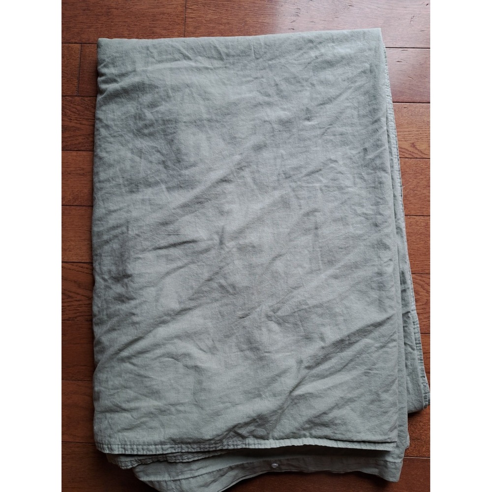 Ikea Light Olive Green 100% Cotton Duvet Cover Twin Plastic Snaps Closure